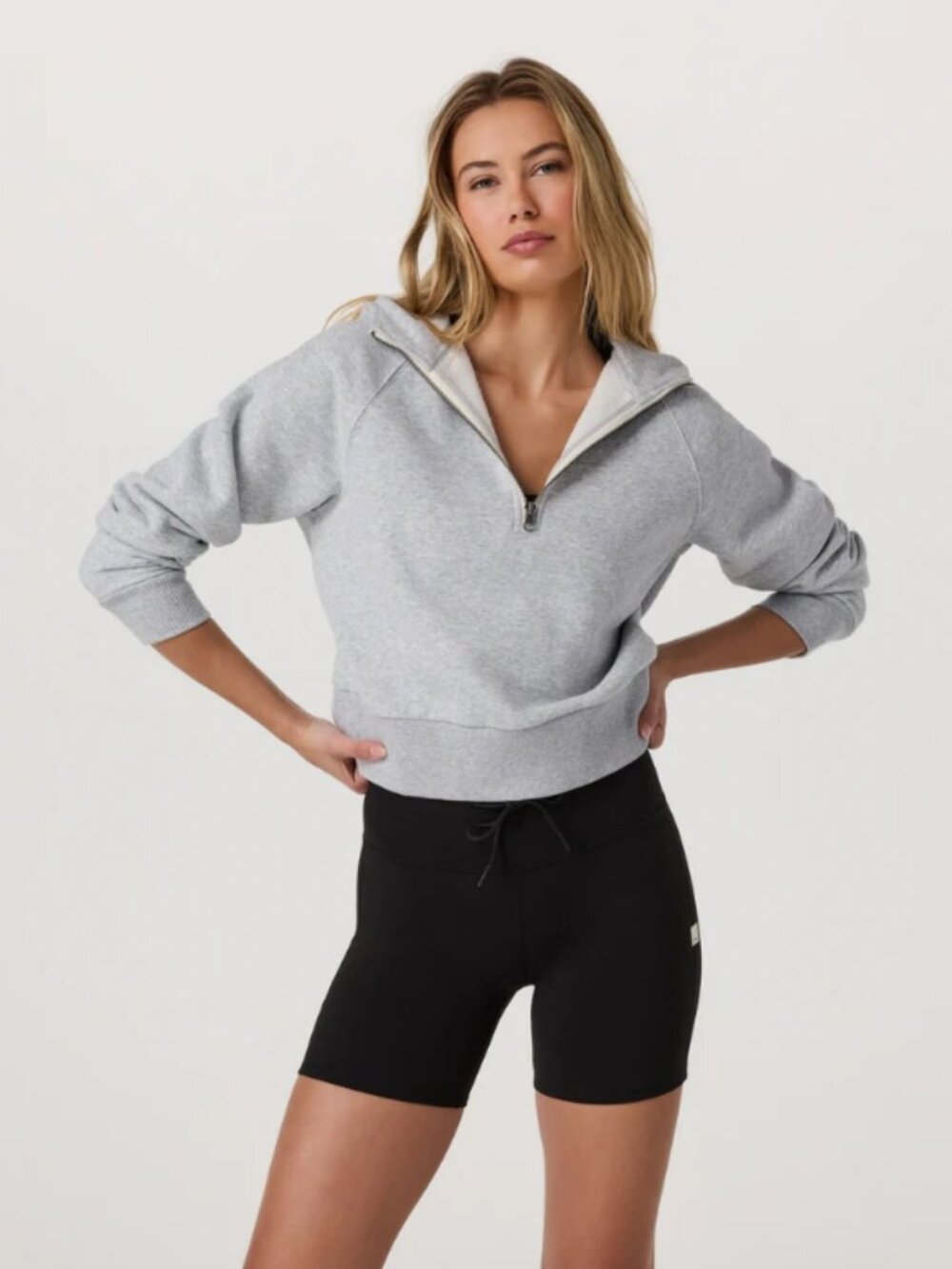 Vuori Restore Half Zip Hoodie Light Heather Grey - Small
